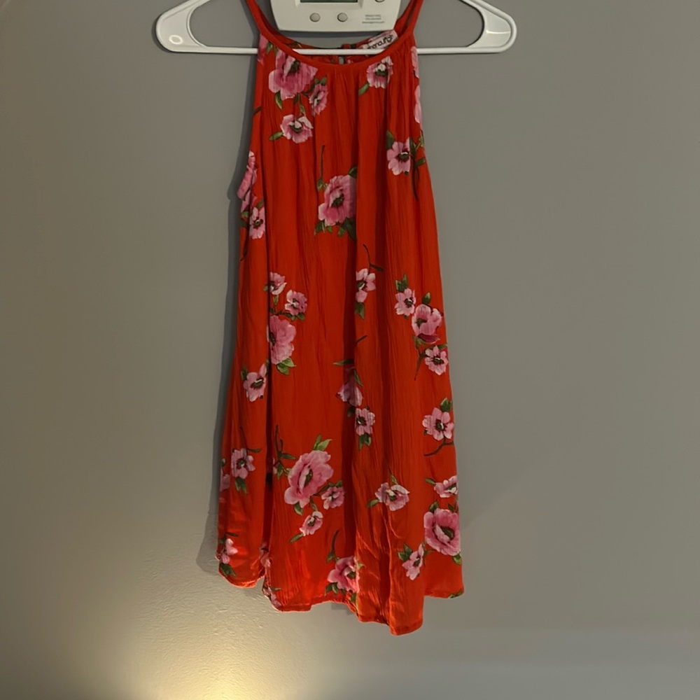 Red, pink and green dress for girls size 12.